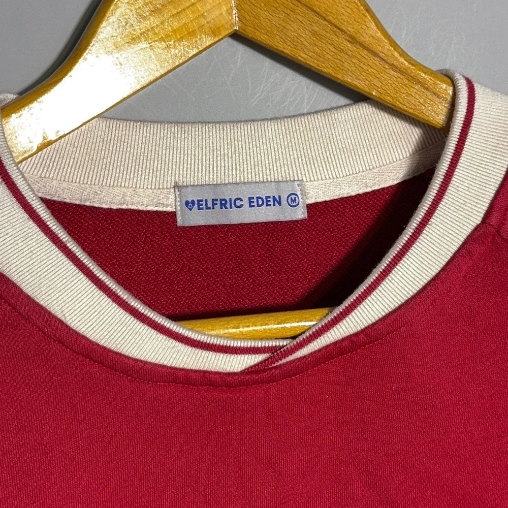 Aelfric Eden Oversized Sweatshirt Mens Size Medium Fleece Red Skate Surf Y2K - Picture 3 of 10